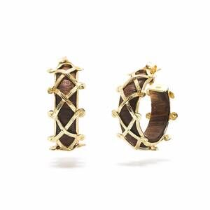 NEW CAPUCINE DE WULF women's earth goddess hoop earrings in teak